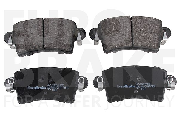 Eurobrake Bremsbelagsatz Hinterachse [Hersteller-Nr. 5502223632] für Vauxhall, Nissan, Renault, Opel