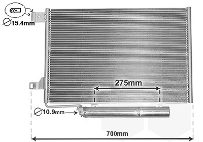 Van Wezel Kondensator, Klimaanlage [Hersteller-Nr. 30015386] für Mercedes-Benz