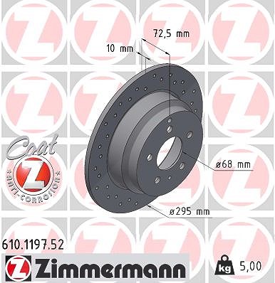 Zimmermann Bremsscheibe [Hersteller-Nr. 610.1197.52] für Volvo