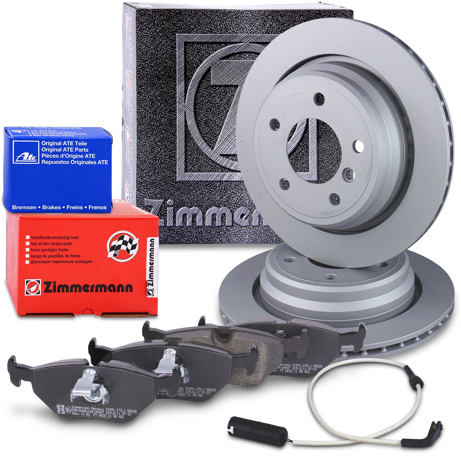 Zimmermann Bremsscheiben+Bremsbeläge+VWK Hinten [Hersteller-Nr. 10697712] für BMW