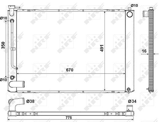Nrf Kühler, Motorkühlung [Hersteller-Nr. 53681] für Lexus