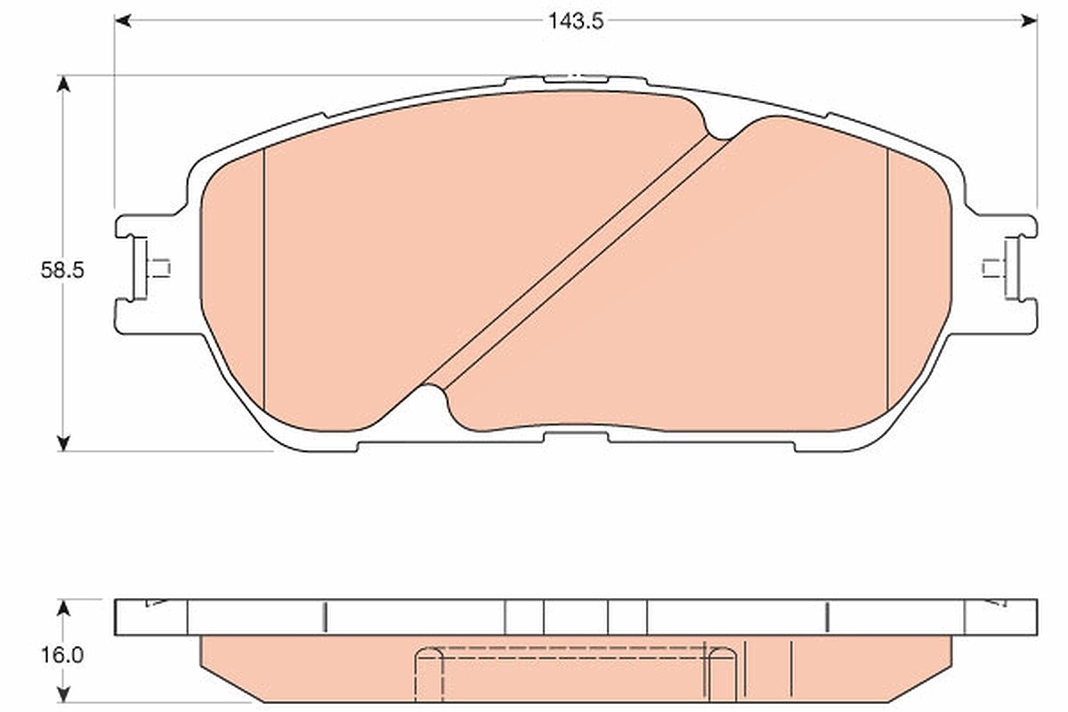 Trw Bremsbelagsatz, Scheibenbremse [Hersteller-Nr. GDB3610] für Lexus, Toyota