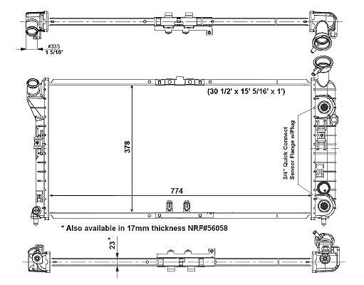 Nrf Kühler, Motorkühlung [Hersteller-Nr. 56004] für Buick