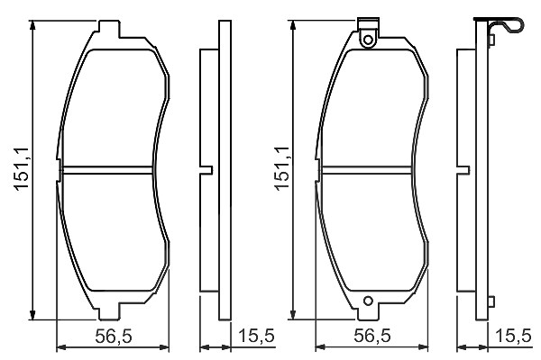 Bosch Bremsbelagsatz, Scheibenbremse [Hersteller-Nr. 0986494362] für Mitsubishi