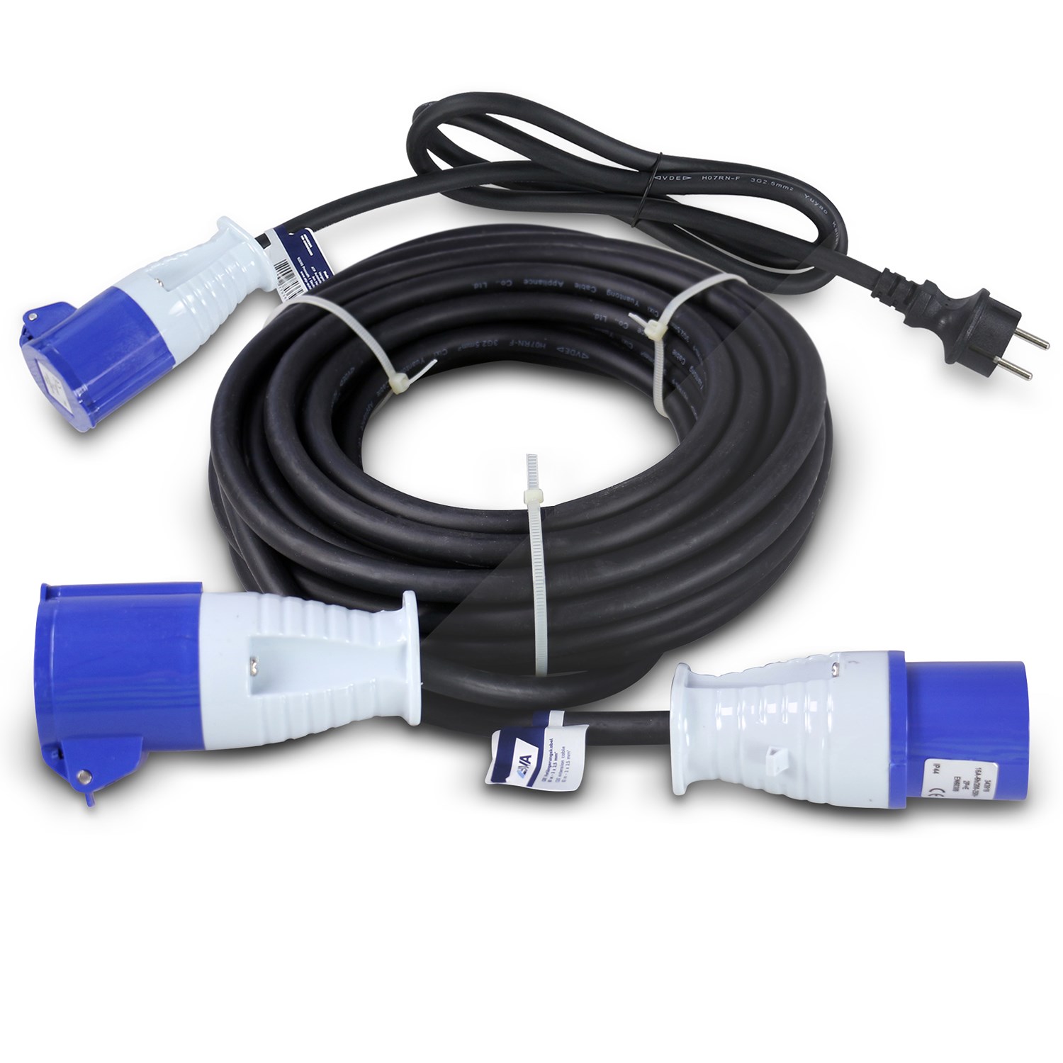 Enva CEE Adapter-Stecker Schuko auf CEE + CEE Verlängerungskabel 10m [Hersteller-Nr. 41108574]
