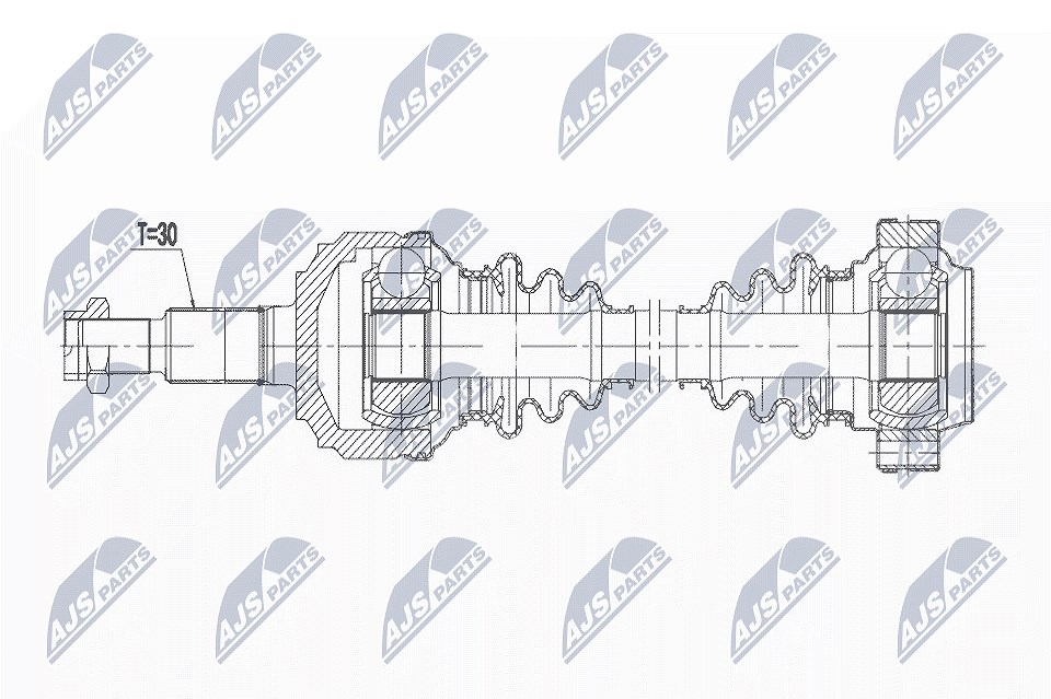 Original NTY Antriebswelle NPW-WW-186 für Porsche VW - Bild 3