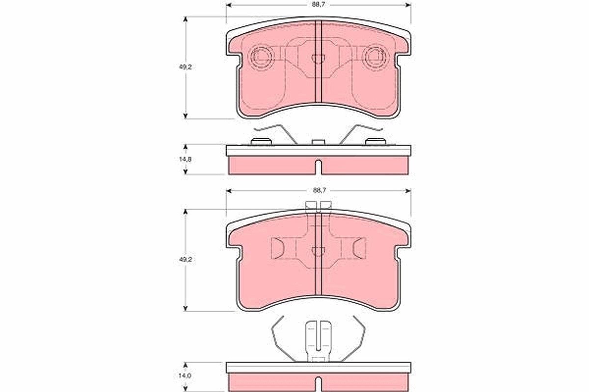 Trw Bremsbelagsatz, Scheibenbremse [Hersteller-Nr. GDB3126] für Daihatsu