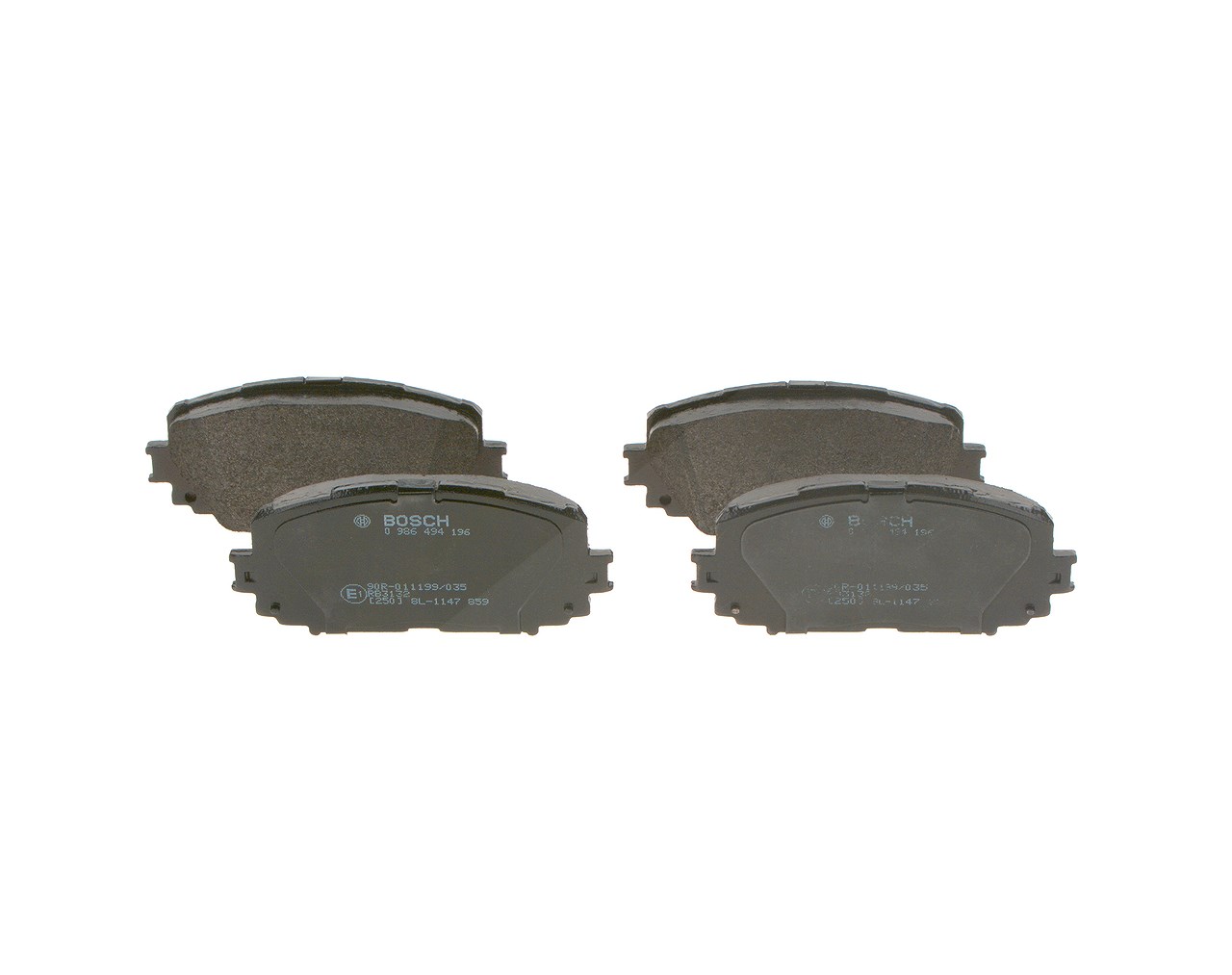 Bosch Bremsbeläge vorne (Satz) [Hersteller-Nr. 0986494196] für Toyota