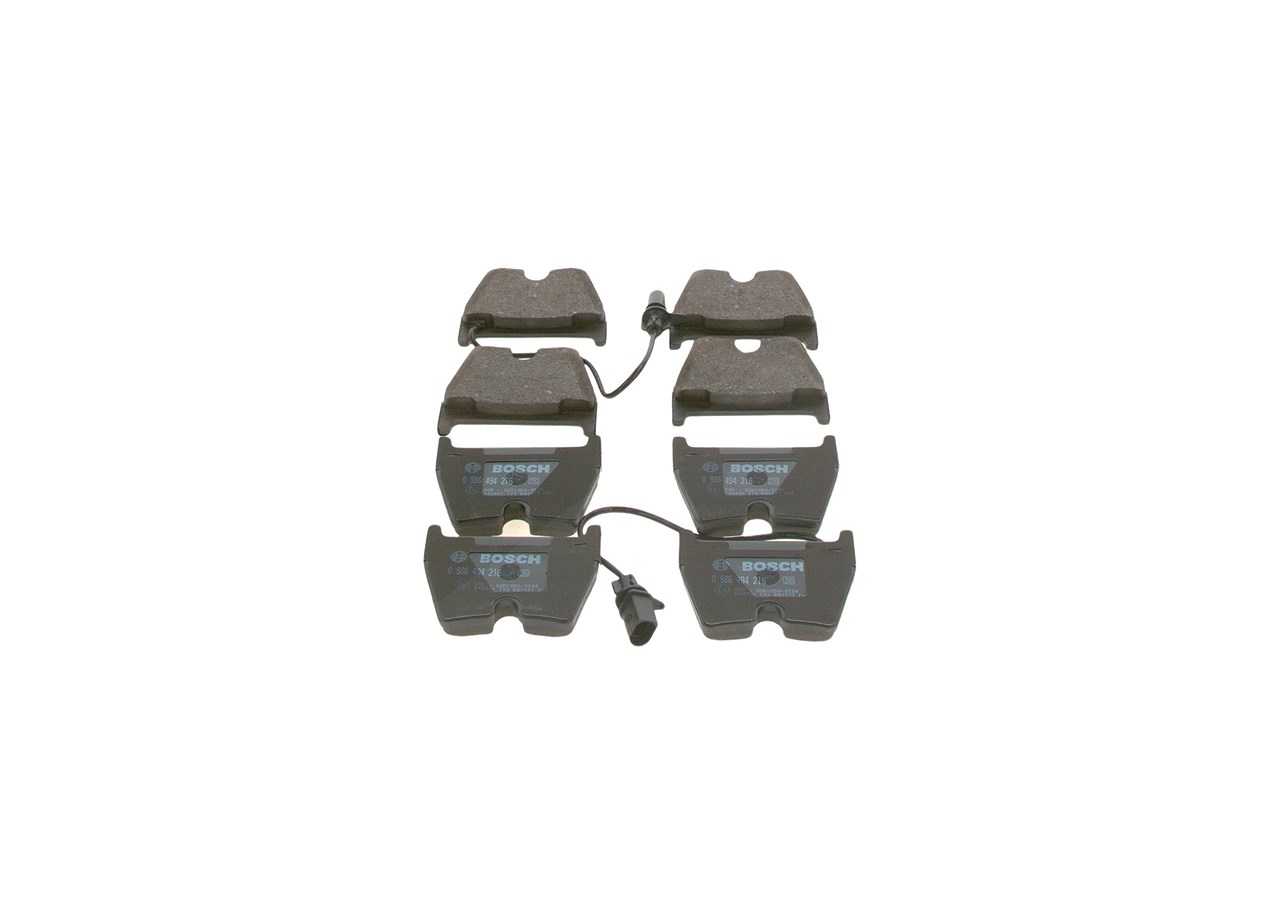 Bosch Bremsbeläge mit VWK vorne (Satz) [Hersteller-Nr. 0986494216] für Audi, Lamborghini, VW
