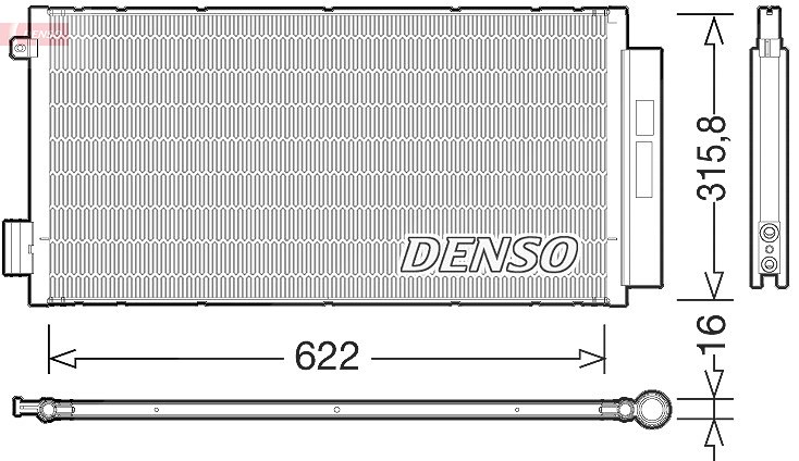 Denso Kondensator, Klimaanlage [Hersteller-Nr. DCN09044] für Fiat