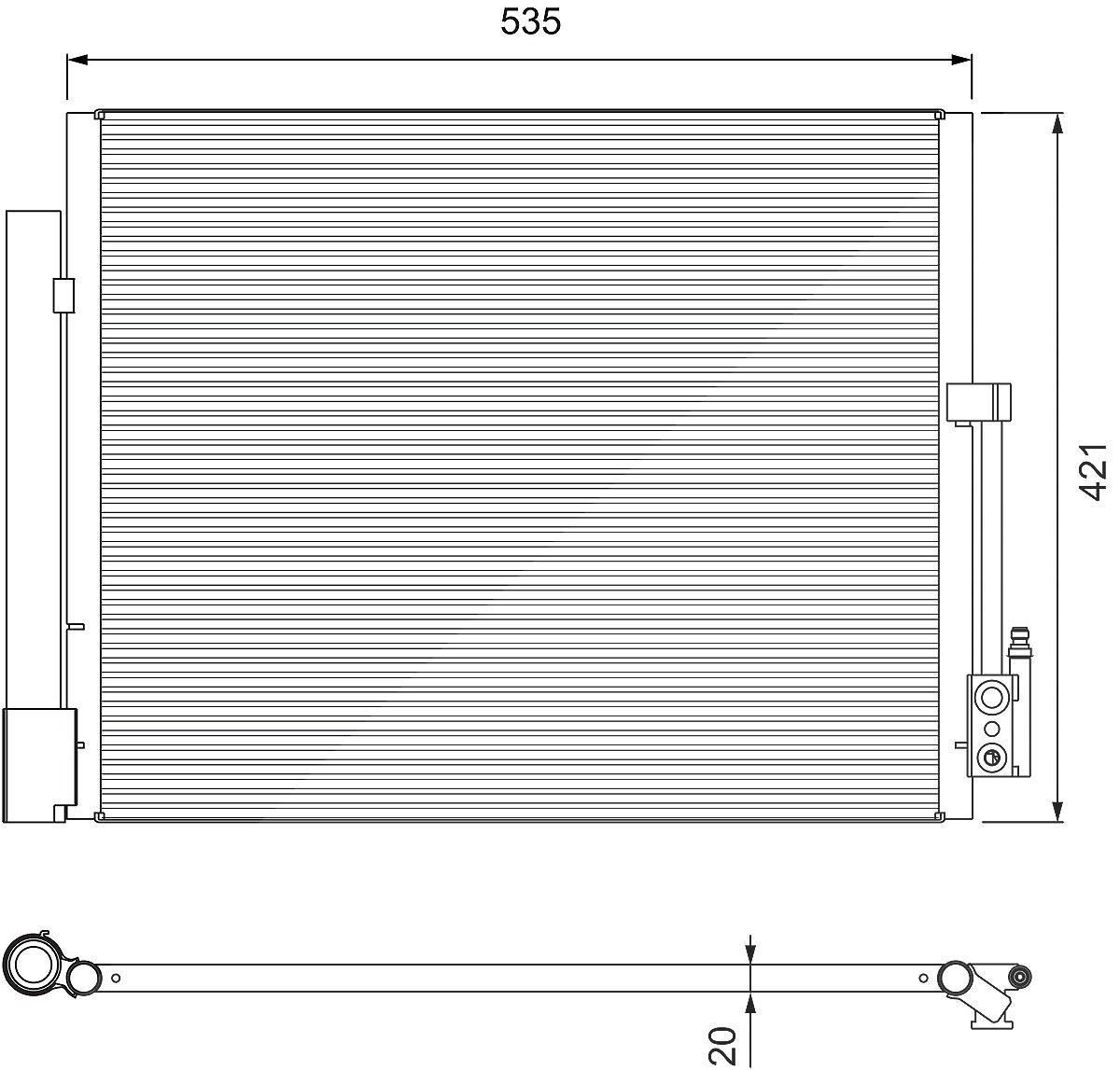 Valeo Kondensator, Klimaanlage [Hersteller-Nr. 814382] für Opel, Vauxhall