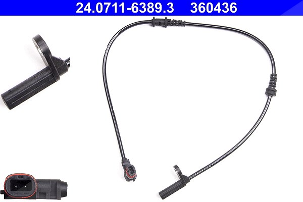 Ate Sensor, Raddrehzahl [Hersteller-Nr. 24.0711-6389.3] für Mercedes-Benz