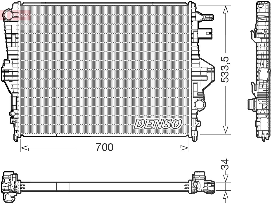 Denso Kühler, Motorkühlung [Hersteller-Nr. DRM32050] für VW, Porsche