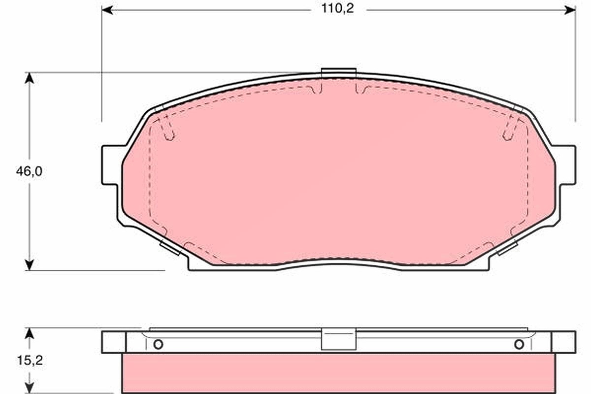 Trw Bremsbelagsatz, Scheibenbremse [Hersteller-Nr. GDB1028] für Mazda
