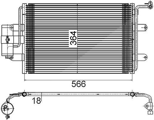 Mahle Kondensator, Klimaanlage [Hersteller-Nr. AC180000S] für VW, Seat, Audi, Skoda