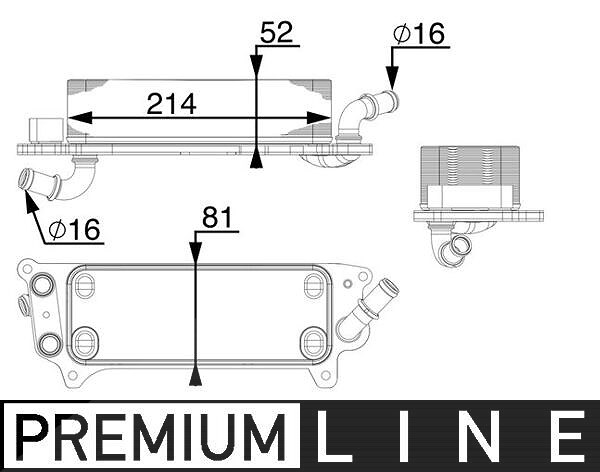 Mahle Ölkühler, Automatikgetriebe [Hersteller-Nr. CLC77000P] für Audi