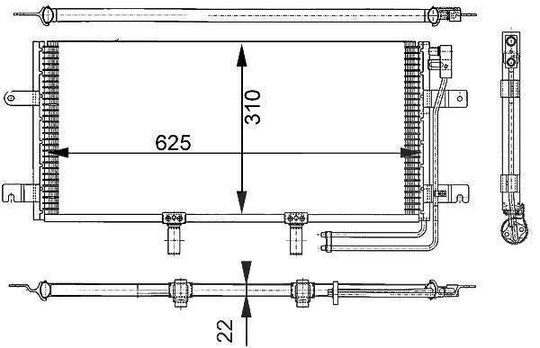 Mahle Kondensator, Klimaanlage [Hersteller-Nr. AC332000S] für VW