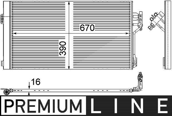 Mahle Kondensator, Klimaanlage [Hersteller-Nr. AC761000P] für Mercedes-Benz