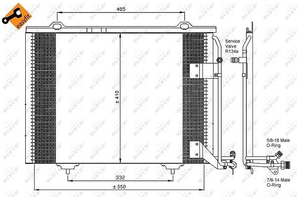 Nrf Kondensator 560x410x16 [Hersteller-Nr. 35463] für Mercedes-Benz, Chrysler
