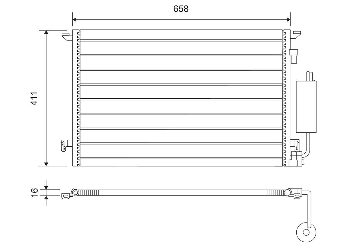 Valeo Kondensator 625x414x16 [Hersteller-Nr. 817648] für Vauxhall, Opel