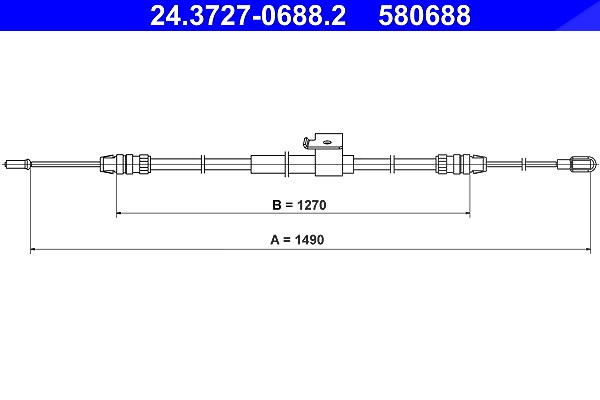 Ate Seilzug, Feststellbremse [Hersteller-Nr. 24.3727-0688.2] für Ford
