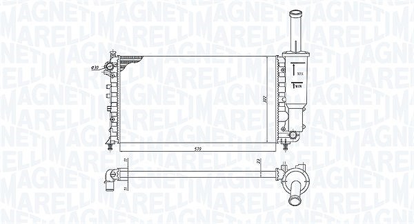 Magneti Marelli Kühler, Motorkühlung [Hersteller-Nr. 350213902000] für Fiat