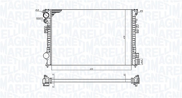 Magneti Marelli Kühler, Motorkühlung [Hersteller-Nr. 350213102700] für Peugeot, Fiat, Lancia, Citroën