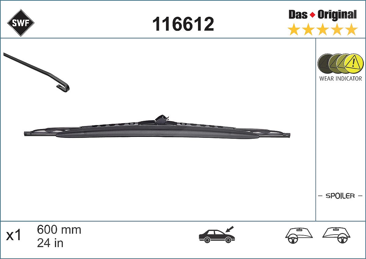 Swf Wischblatt [Hersteller-Nr. 116612] für Opel, Saab, Honda, VW, Mercedes-Benz