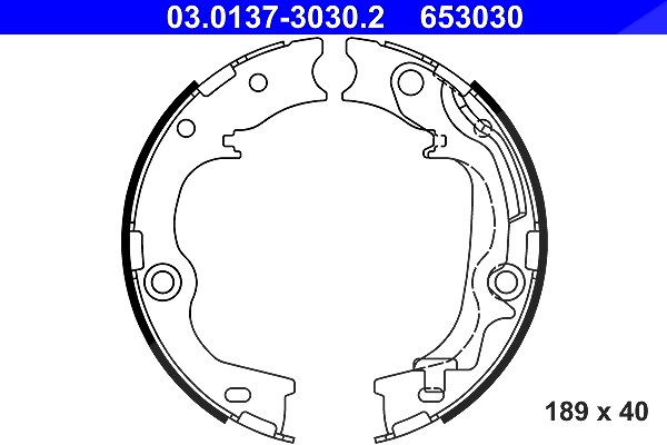 Ate Bremsbackensatz, Feststellbremse [Hersteller-Nr. 03.0137-3030.2] für Hyundai, Kia
