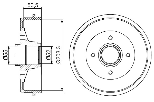 Bosch 1x Bremstrommel Hinterachse [Hersteller-Nr. 0986477172] für Renault