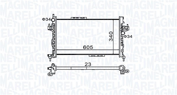 Magneti Marelli Kühler, Motorkühlung [Hersteller-Nr. 350213977000] für Vauxhall, Opel