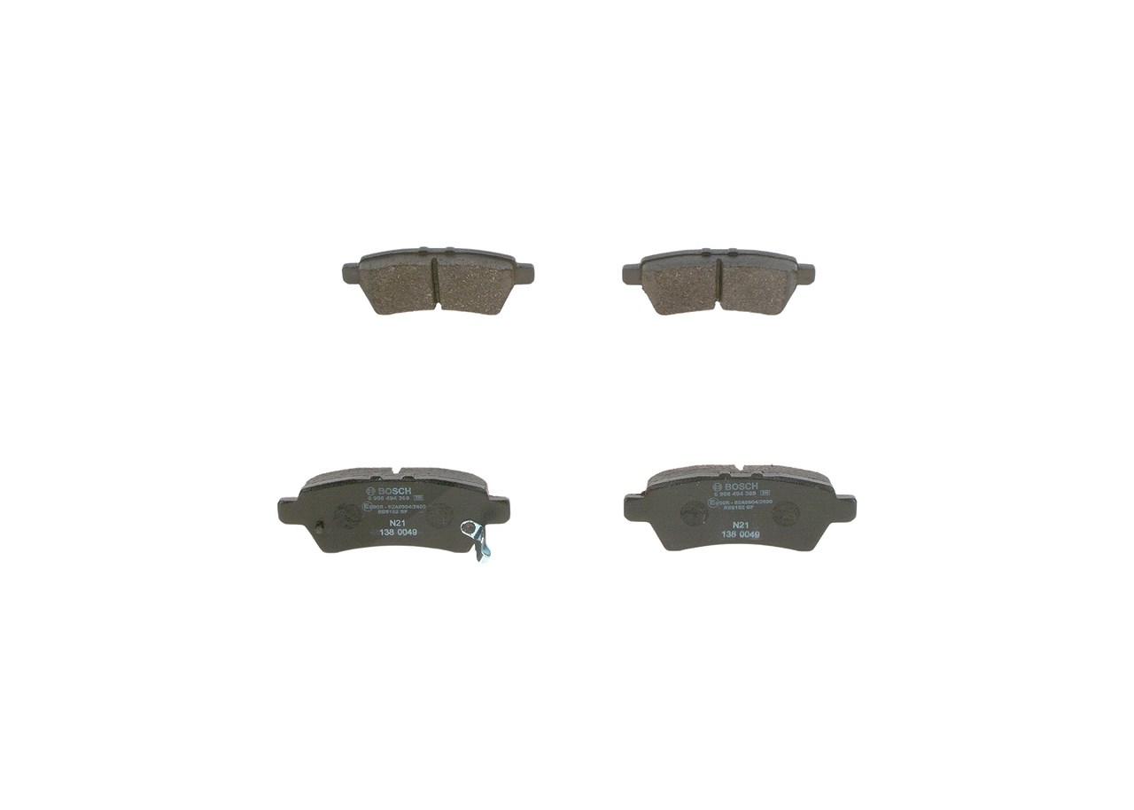 Bosch Bremsbelagsatz, Scheibenbremse [Hersteller-Nr. 0986494369] für Nissan