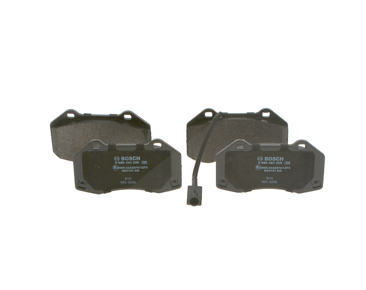 Bosch Bremsbelagsatz, Scheibenbremse [Hersteller-Nr. 0986494228] für Abarth, Alfa Romeo