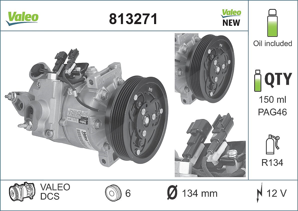 Valeo Kompressor, Klimaanlage [Hersteller-Nr. 813271] für Volvo