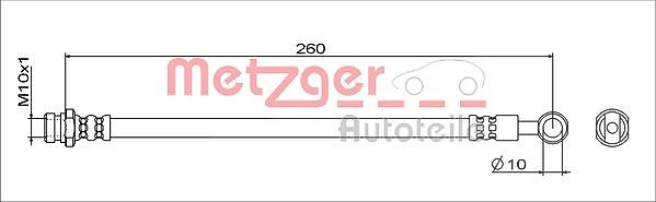 Metzger Autoteile Bremsschlauch [Hersteller-Nr. 4111743] für Mitsubishi