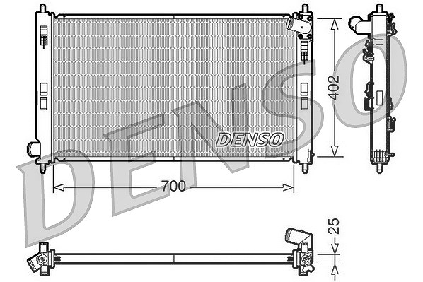 Denso Kühler, Motorkühlung [Hersteller-Nr. DRM45032] für Peugeot, Citroën, Mitsubishi
