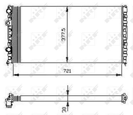Nrf Kühler, 722 x 377 mm [Hersteller-Nr. 54696] für VW