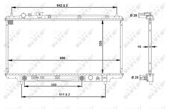 Nrf Kühler, 325 x 688 mm [Hersteller-Nr. 53519] für Mazda