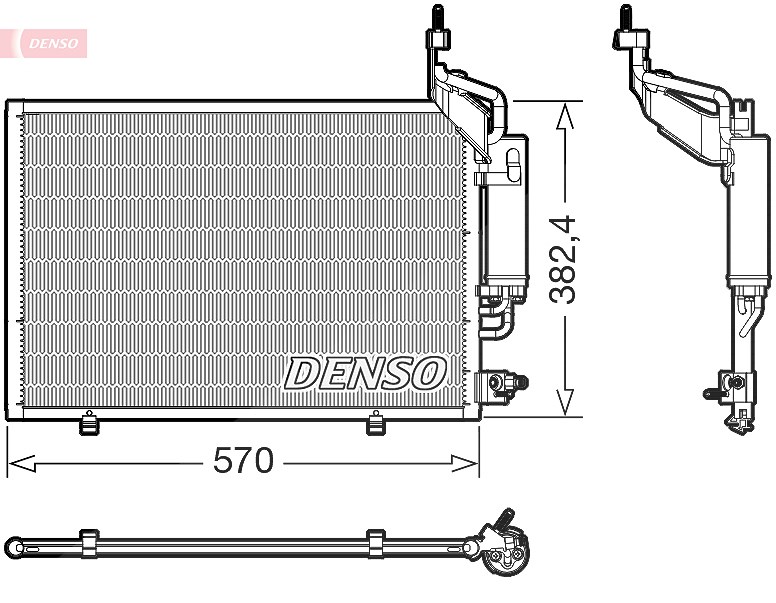 Denso Kondensator, Klimaanlage [Hersteller-Nr. DCN10050] für Ford