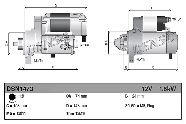 Denso Starter [Hersteller-Nr. DSN1473] für Toyota