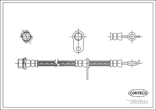 Corteco Bremsschlauch ERSTAUSRÜSTERQUALITÄT [Hersteller-Nr. 19033523] für Toyota