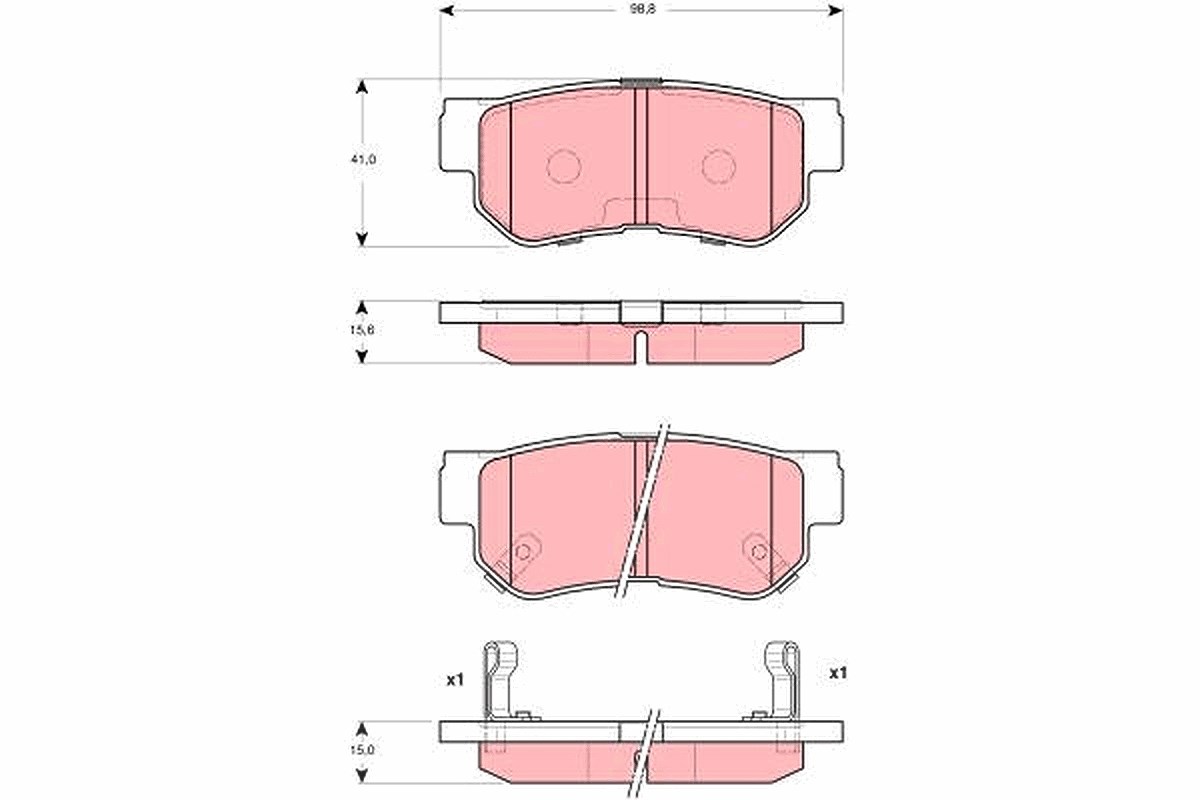 Trw Bremsbelagsatz, Scheibenbremse [Hersteller-Nr. GDB3298] für Honda, Hyundai, Kia