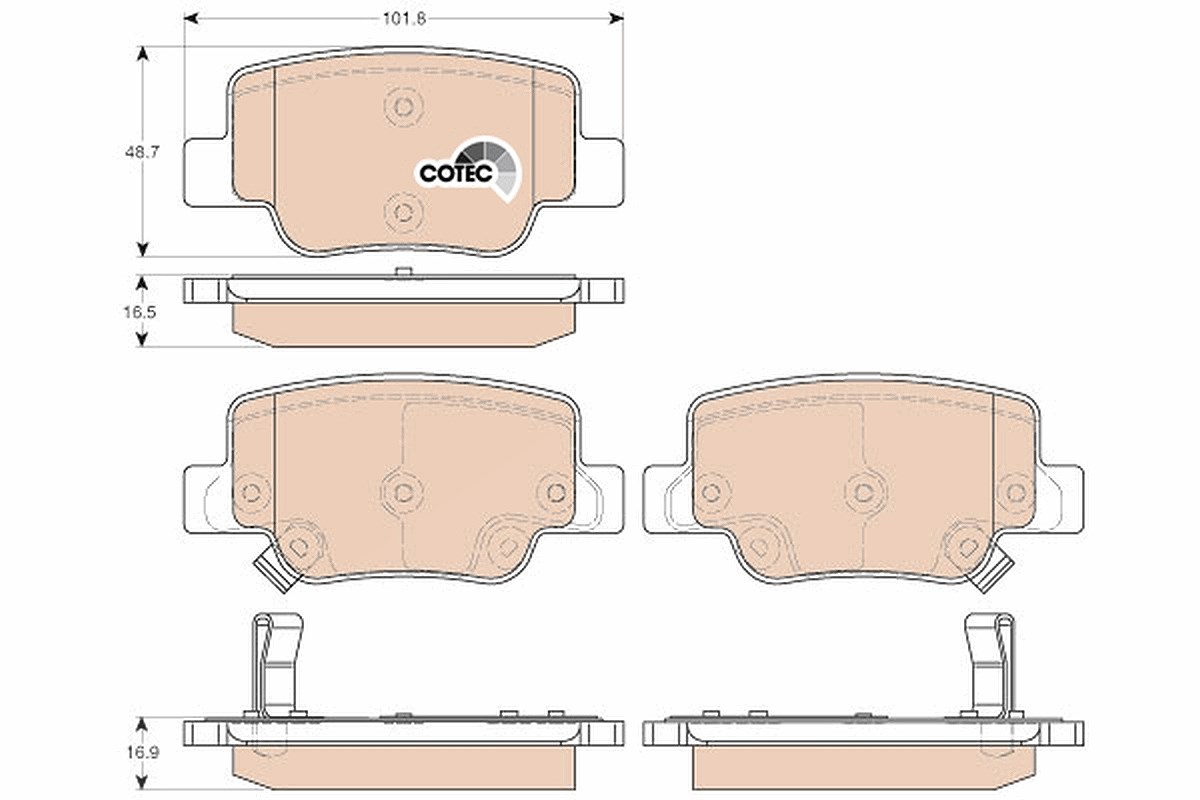 Trw Bremsbeläge hinten (Satz) [Hersteller-Nr. GDB3547] für Toyota
