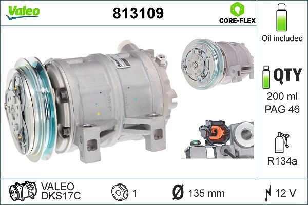 Valeo Kompressor, Klimaanlage [Hersteller-Nr. 813109] für Nissan