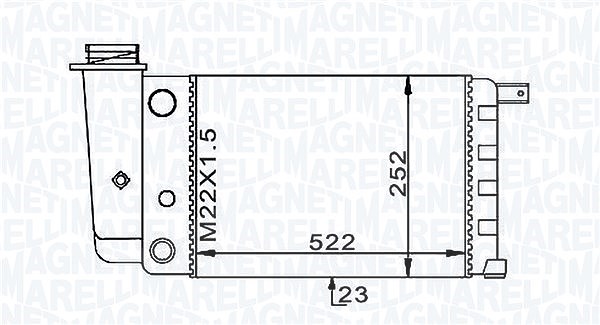 Magneti Marelli Kühler, Motorkühlung [Hersteller-Nr. 350213101000] für Fiat, Lancia, Autobianchi