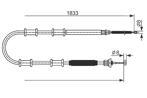 Bosch Seilzug, Feststellbremse [Hersteller-Nr. 1987482593] für Fiat, Vauxhall, Opel
