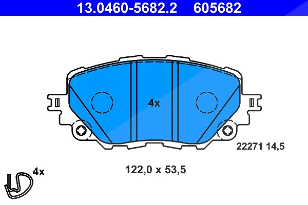 Ate Bremsbelagsatz, Scheibenbremse [Hersteller-Nr. 13.0460-5682.2] für Fiat, Mazda, Abarth
