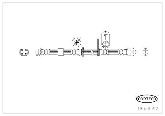 Corteco Bremsschlauch ERSTAUSRÜSTERQUALITÄT [Hersteller-Nr. 19036992] für Mitsubishi