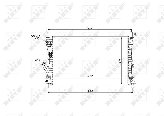 Nrf Kühler, Motorkühlung [Hersteller-Nr. 53743] für Ford