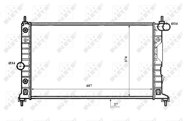 Nrf Kühler, Motorkühlung [Hersteller-Nr. 53844] für Saab